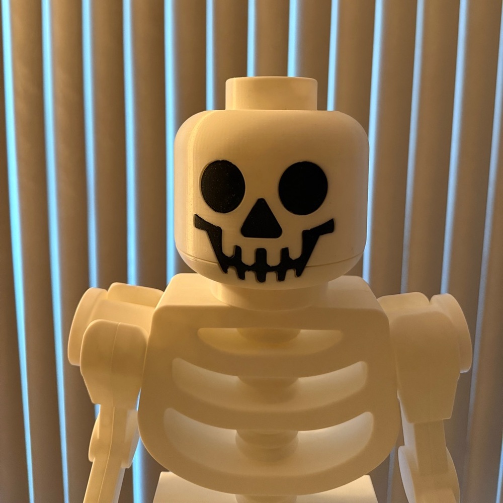 Building Brick Style Giant White Skeleton Minifigure Decor - Picture 4 of 9